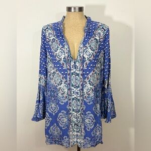 Free People Long Sleeve Tunic Multicolor, Size L